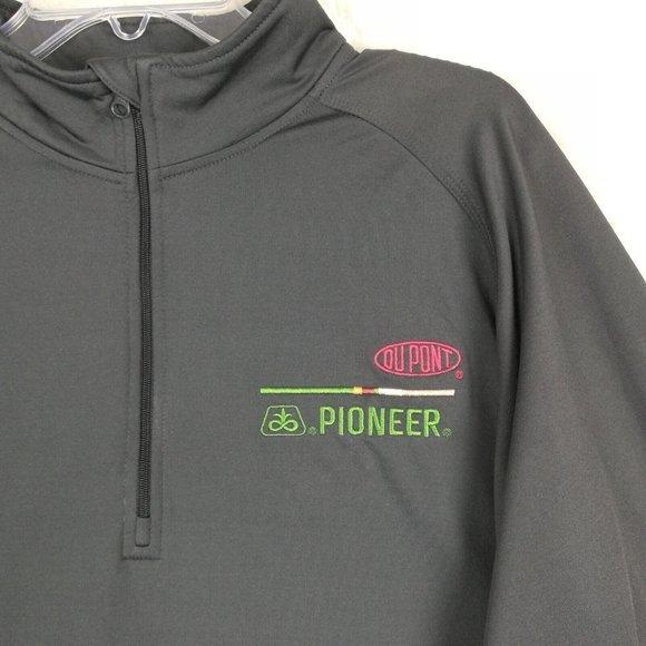 Pioneer Sport Tek Mens Sweatshirt Gray Lightweight 1/2 Zip Pullover Logo L - Picture 8 of 12